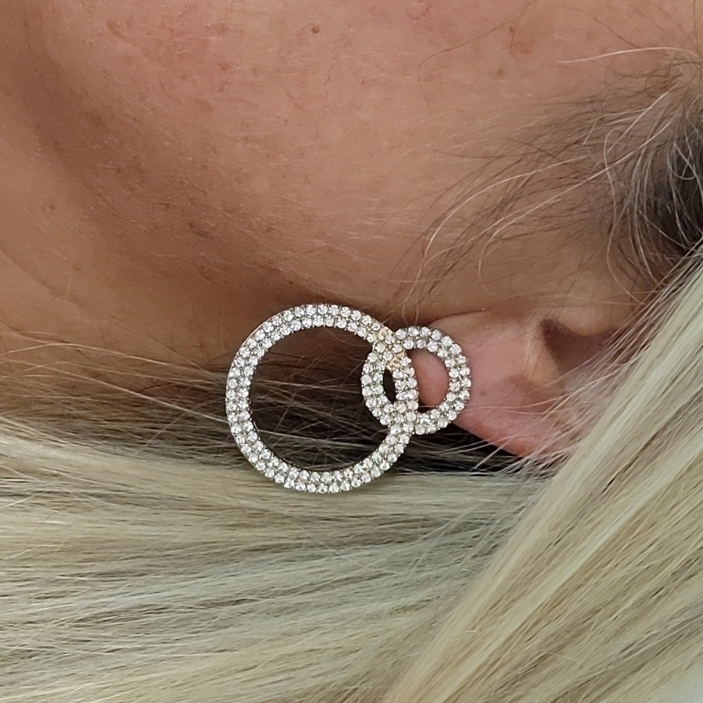 GORGEOUS LAYERED CRYSTAL HOOP EARRINGS, 925 posts